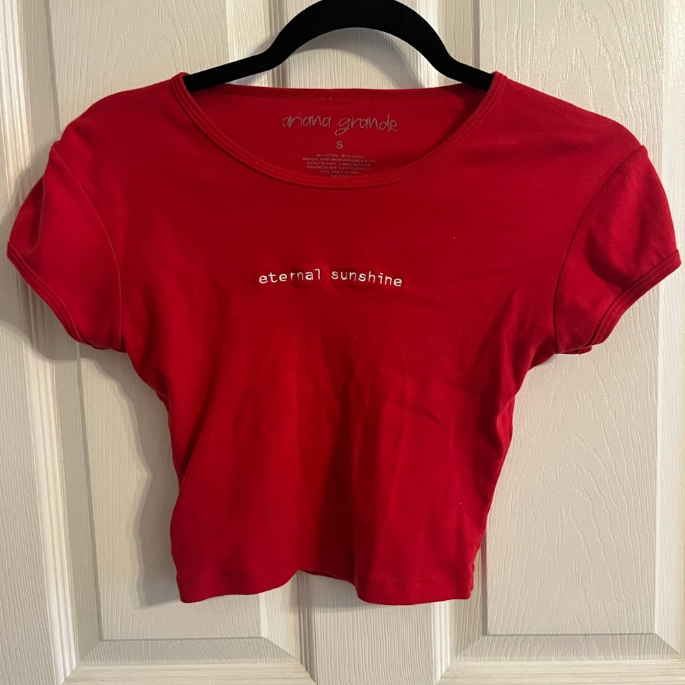 Ariana Grande Eternal Sunshine Red Baby Tee